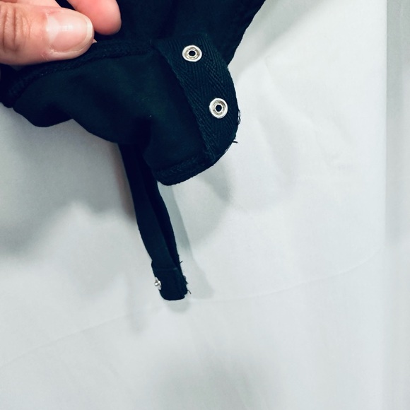 Black, Size med (fits like a small) long sleeve open scoop back bodysuit. - Picture 4 of 7